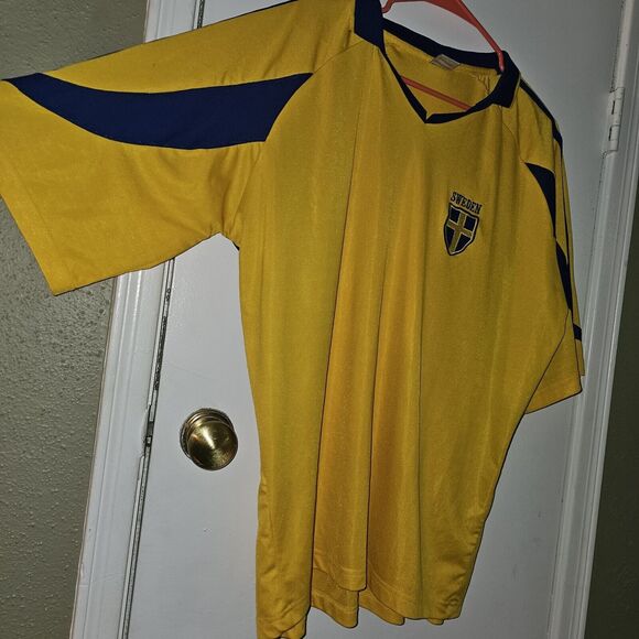 Sverige Sweden Football Soccer Jersey Shirt Men’s Size XXL Yellow And Blue - Picture 8 of 10